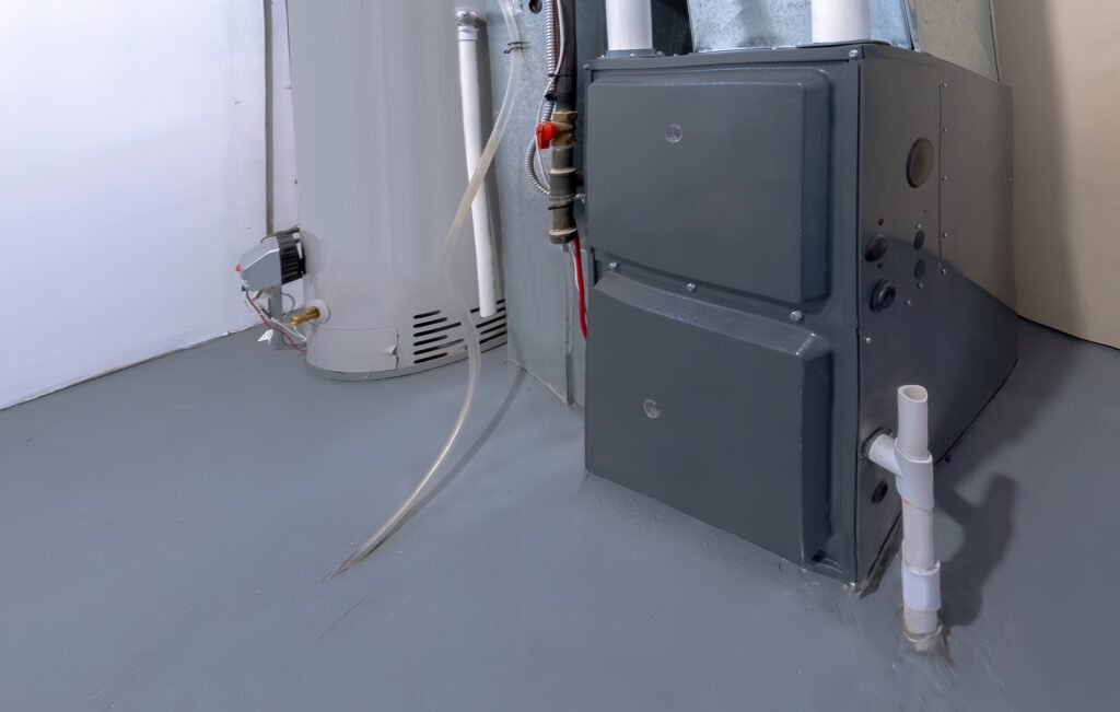 Furnace installed in the basement of a Nebraska basement